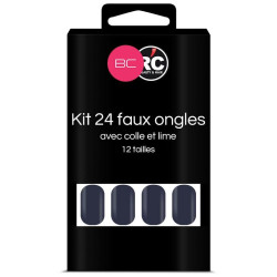 Caixa com 24 pontas de unhas postiças Deep Cobalt Beauty Coiffure