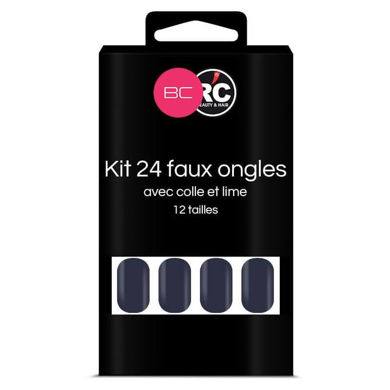 Doos met 24 kunstnagel tips in diep kobaltblauw Beauty Coiffure