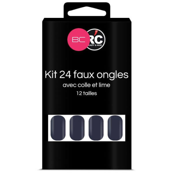 Caixa com 24 pontas de unhas postiças Deep Cobalt Beauty Coiffure Caixa com 24 pontas de unhas postiças Deep Cobalt Beauty Coiffure
