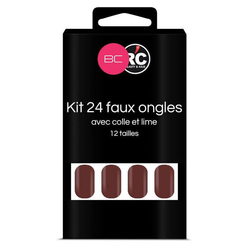 Caixa com 24 pontas de unhas falsas Tawny Port Beauty Coiffure.