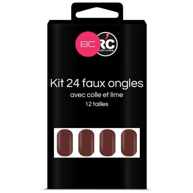 Boîte de 24 tips faux-ongles Tawny Port Beauty Coiffure
