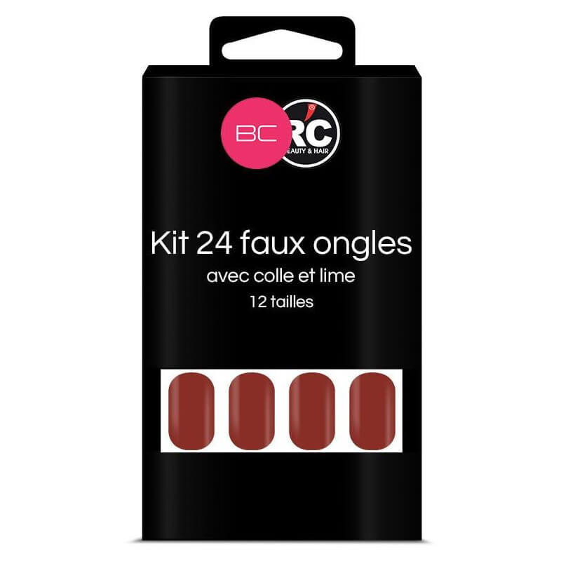 Caja de 24 puntas de uñas postizas Red Dahlia Beauty Coiffure