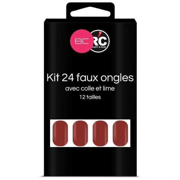 Caja de 24 puntas de uñas postizas Red Dahlia Beauty Coiffure