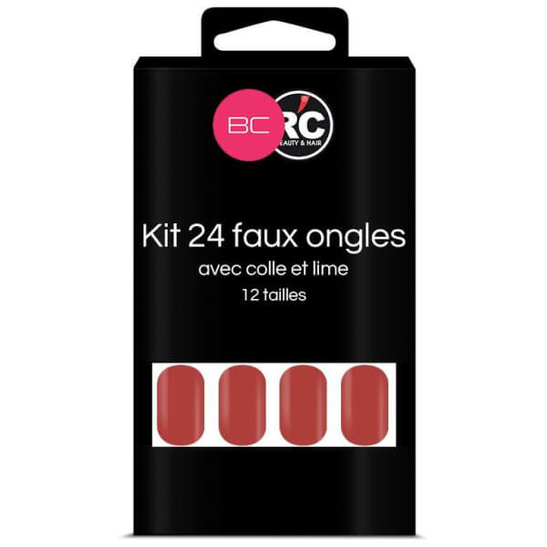 Box mit 24 Crimson Beauty Coiffure falschen Nagelspitzen