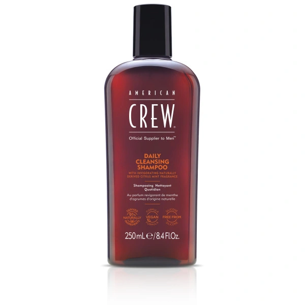 Shampooing nettoyant quotidien Daily Cleasing American Crew 250ML

Translated to German:

Tägliches Reinigungsshampoo Daily Clea