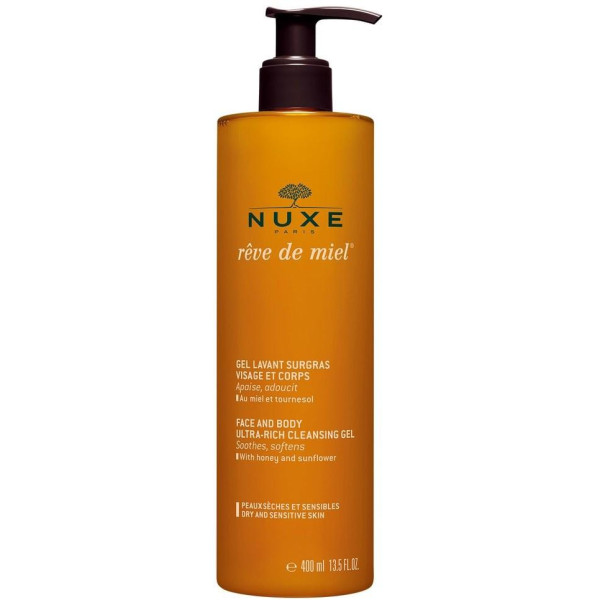 Gelreiniger für Gesicht und Körper mit überfettender Wirkung Rêve de Miel® Nuxe 400ML