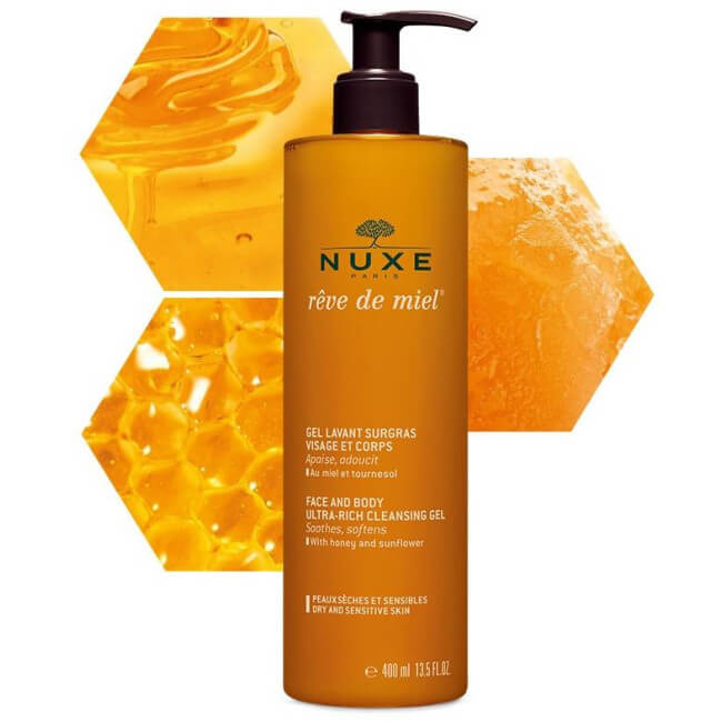 Nourishing cleansing gel for face and body Honey Dream® Nuxe 400ML