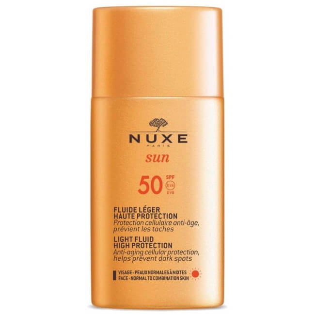 Fluido leggero ad alta protezione SPF50 NUXE Sun da 50 ml.