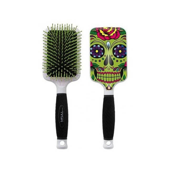 Brosse raquette Crâne verte 