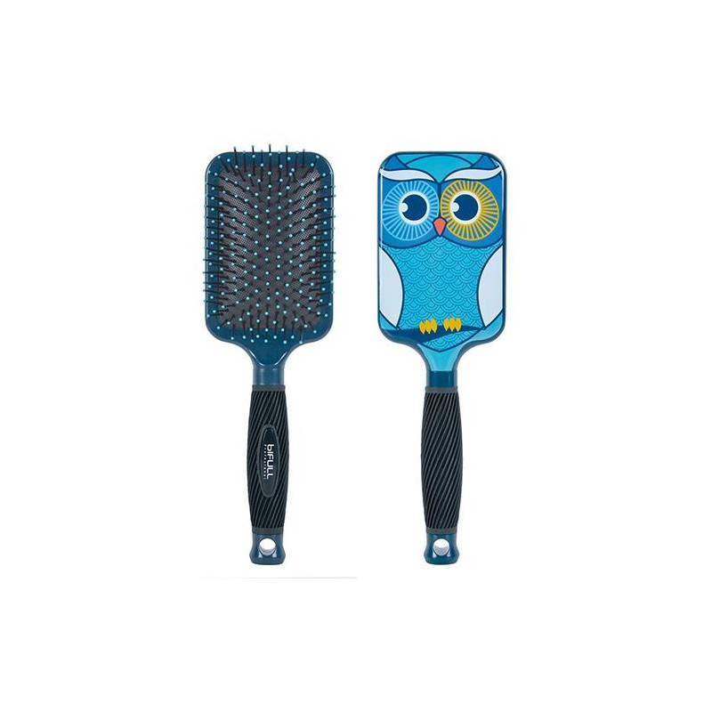Turquoise owl paddle brush