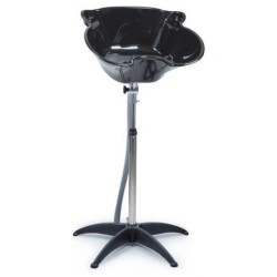 Black portable washing basin with stand