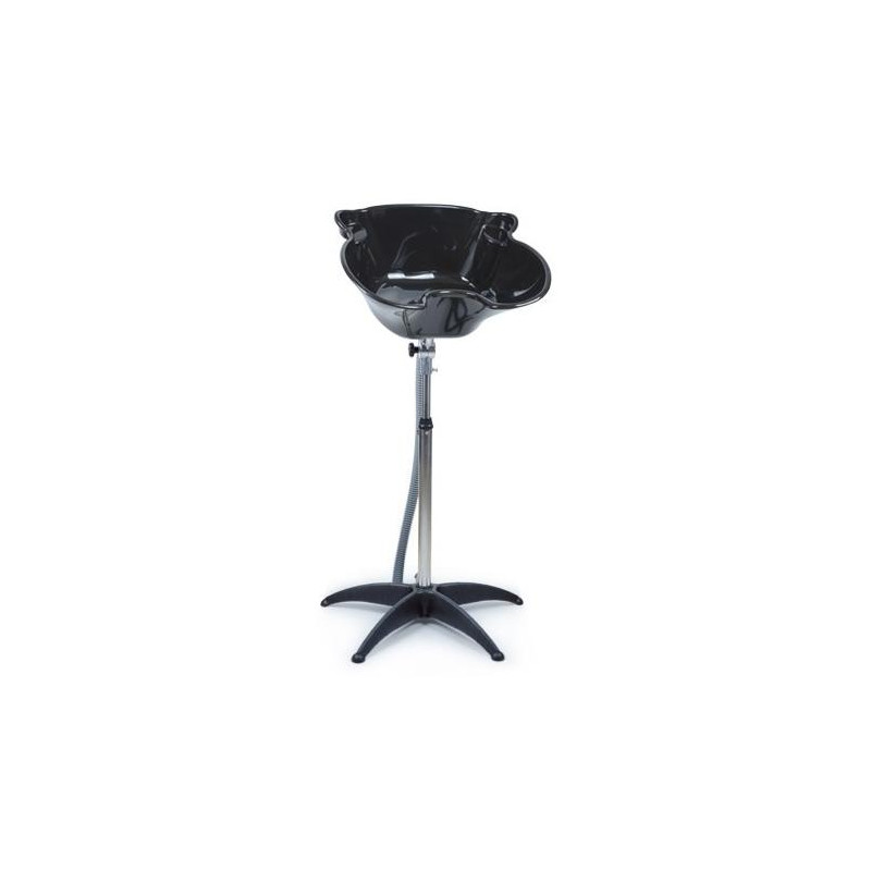 Black portable washing basin with stand