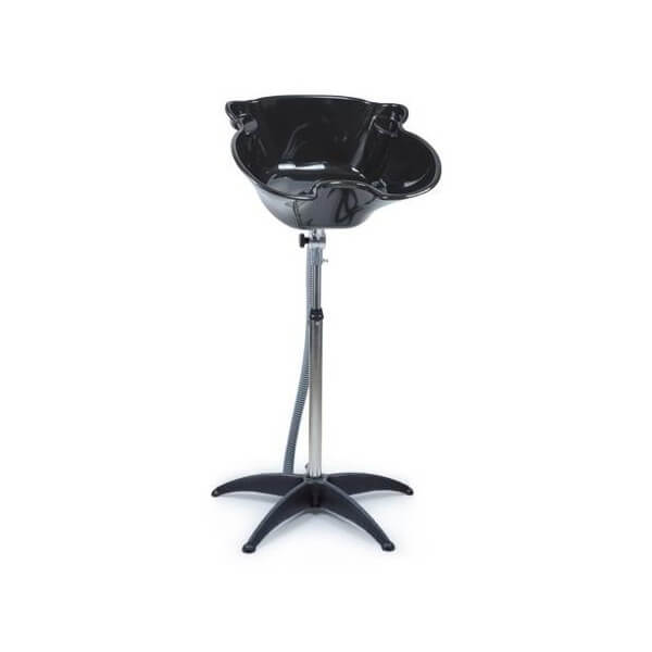 Black portable washing basin with stand