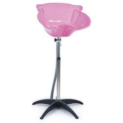 Portable pink washing basin with stand