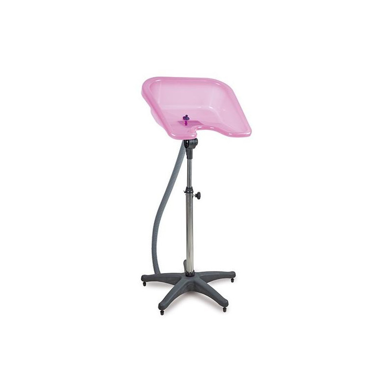 Portable pink washing basin with stand