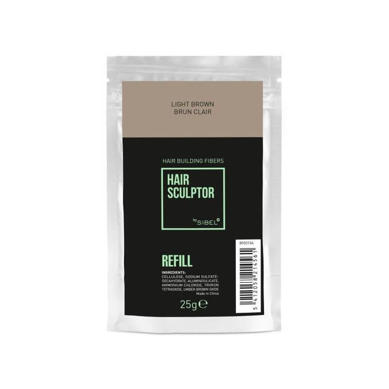 Recarga de fibra Hair Sculptor castanho claro Sibel 25g