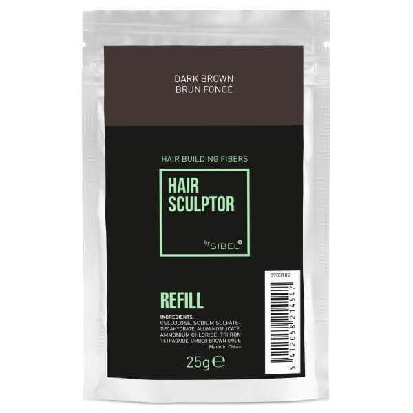 Recarga de fibra Hair Sculptor en color marrón oscuro Sibel 25g.