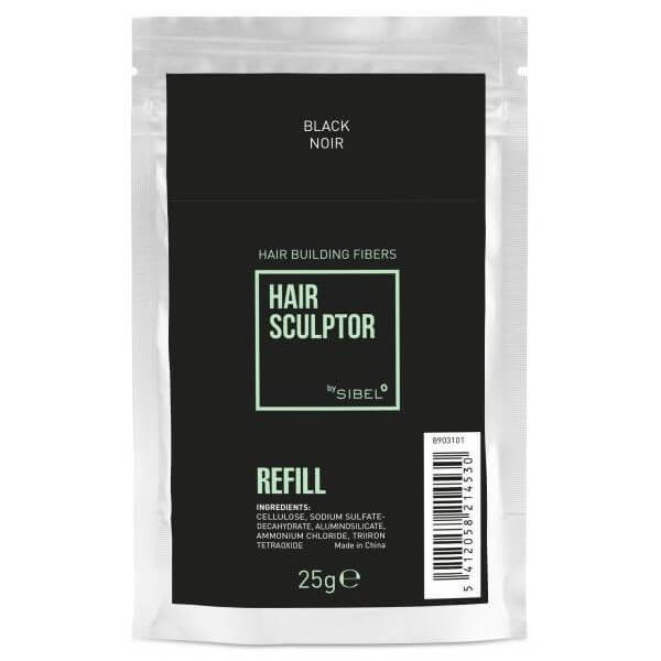 Recarga de fibra Hair Sculptor preta Sibel 25g Recarga de fibra Hair Sculptor preta Sibel 25g