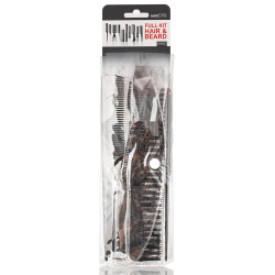 Set of 10 black beard and hair combs