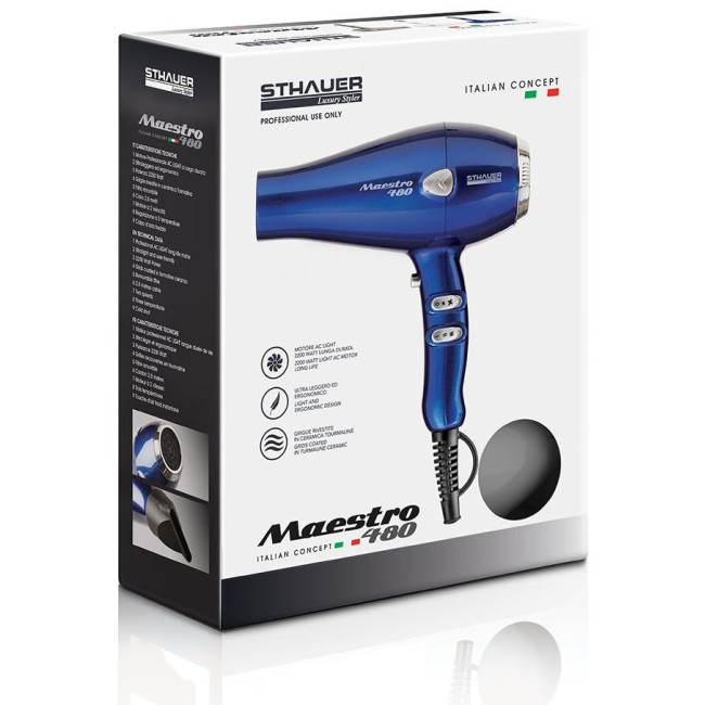 Hair dryer Maestro 480 blue Sthauer