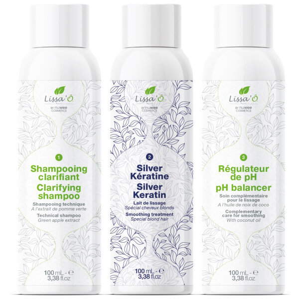 Set voor het gladmaken van het haar SILVER LISSA'O 3x100ML. Set voor het gladmaken van het haar SILVER LISSA'O 3x100ML.