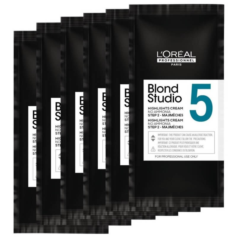 6 sachets de décoloration 5 tons Majimèches Blond Studio L'Oréal Professionnel 25g