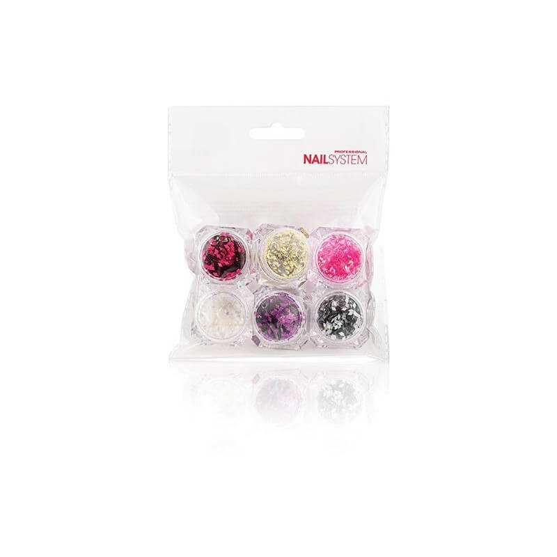 Unhas decoradas com glitter quadrado