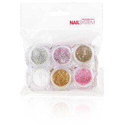 Decorações de unhas com glitter médio