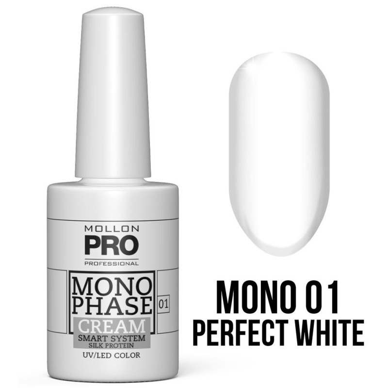 Esmalte Monofásico n°01 Perfect White 5-en-1 uv/led Mollon Pro 10ML