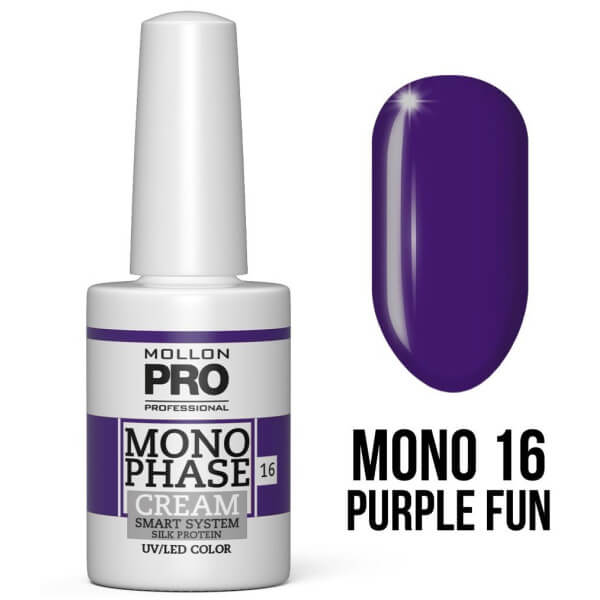 One-step nail polish No.16 Purple Fun 5-in-1 No.10 uv/led Mollon Pro 10ML