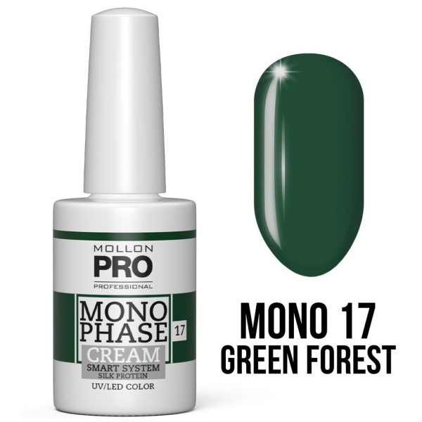 Vernis Monophase Nr. 17 Green Forest 5-in-1 Nr. 10 UV/LED Mollon Pro 10 ml