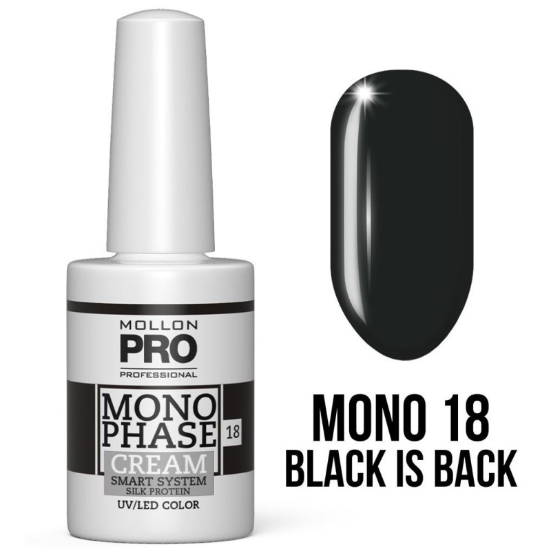 Vernis Monophase Nr. 18 Black is Back 5-in-1 Nr. 10 UV/LED Mollon Pro 10ML