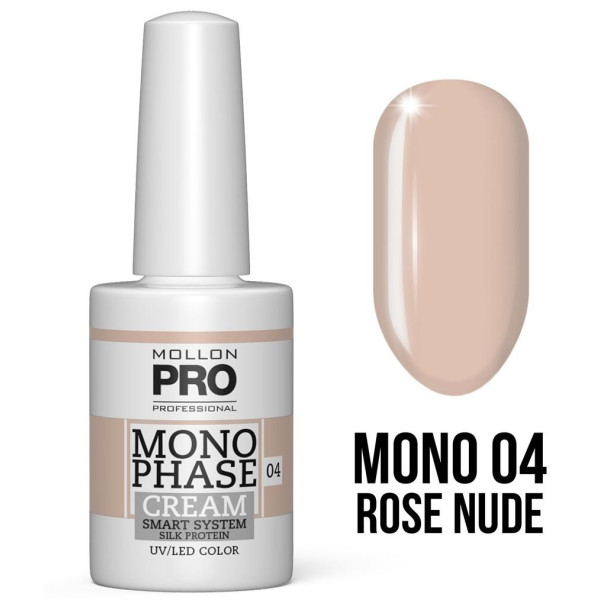 Vernis Monophase n°4 Rose Nude 5-en-1 n°04 uv/led Mollon Pro 10ML 