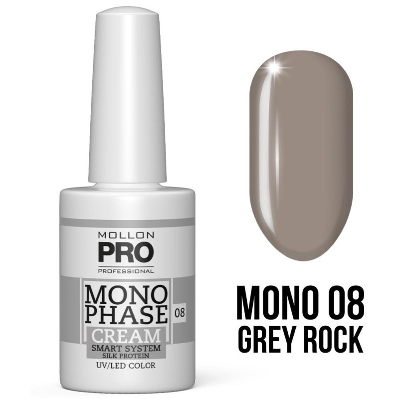 Esmalte Monofásico n°8 Grey Rock 5-en-1 n°08 uv/led Mollon Pro 10ML