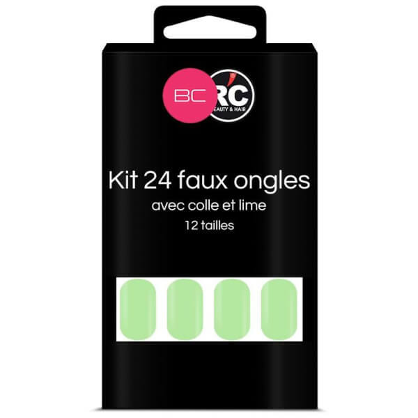 Boîte de 24 tips faux-ongles Paradise Green Beauty Coiffure