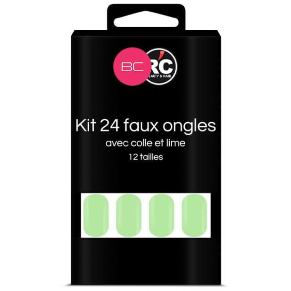 Caixa com 24 pontas de unhas postiças Paradise Green Beauty Coiffure Caixa com 24 pontas de unhas postiças Paradise Green Beauty Coiffure