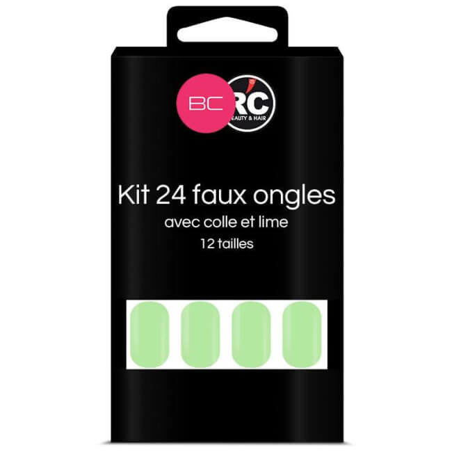 Boîte de 24 tips faux-ongles Paradise Green Beauty Coiffure