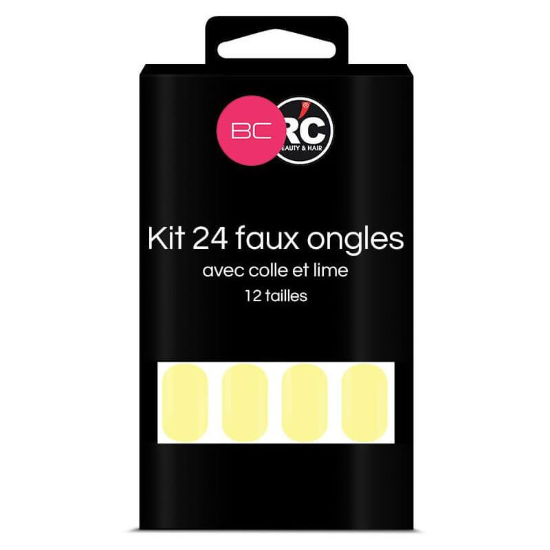 Caixa de 24 pontas de unhas postiças Elfin Yellow Beauty Coiffure