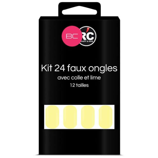 Caixa de 24 pontas de unhas postiças Elfin Yellow Beauty Coiffure