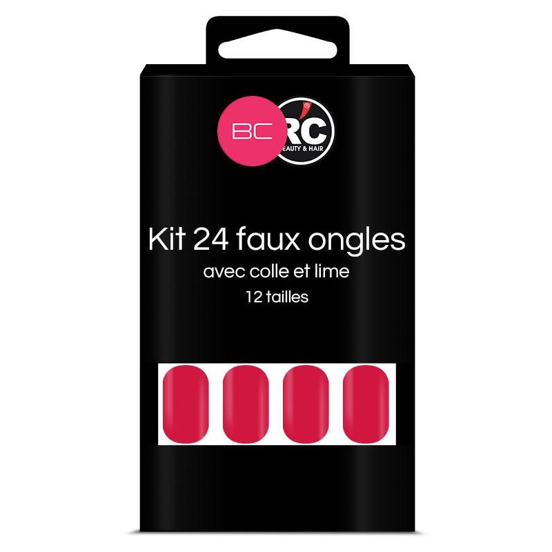 Boîte de 24 tips faux-ongles Raspberry Beauty Coiffure