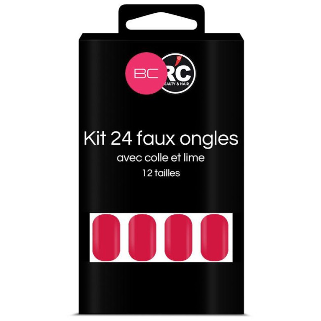 Confezione da 24 punte per unghie finte Raspberry Beauty Coiffure
