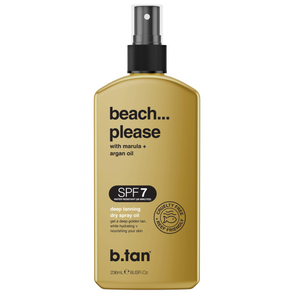 Aceite bronceador Beach please SPF7 de b.tan, 200ML.