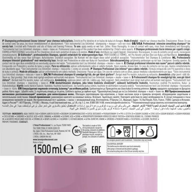 Shampoo Liss Unlimited L'Oréal Professionnel 1,5L

