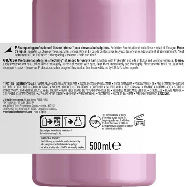 Shampoo Liss Unlimited L'Oréal Professionnel 500ML