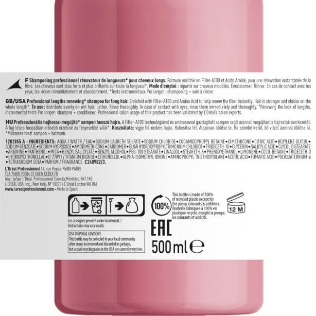 Shampooing Pro Longer L'Oréal Professionnel 500ML