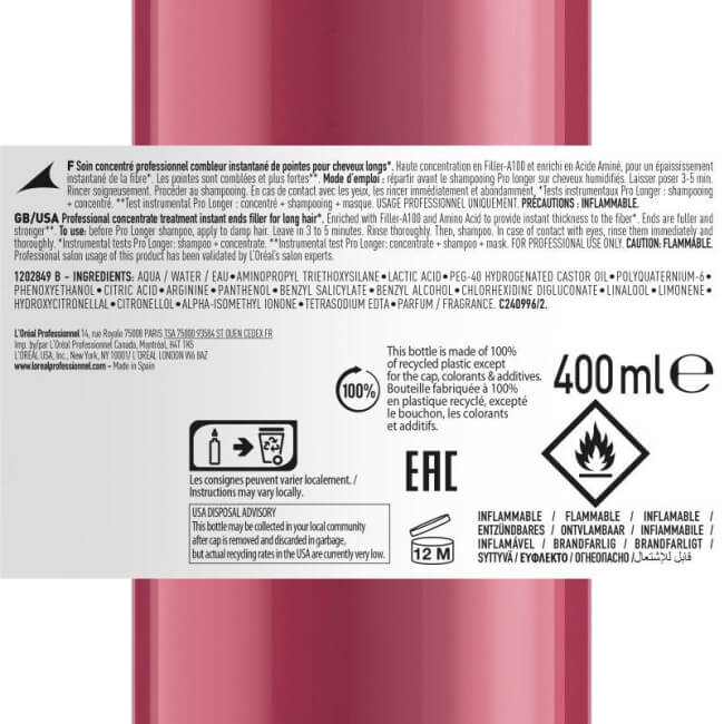 Concentré verlengende verzorging Pro Longer L'Oréal Professionnel 400ML