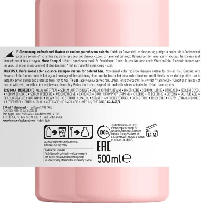 Champú Vitamino Color L'Oréal Professionnel 500ML
