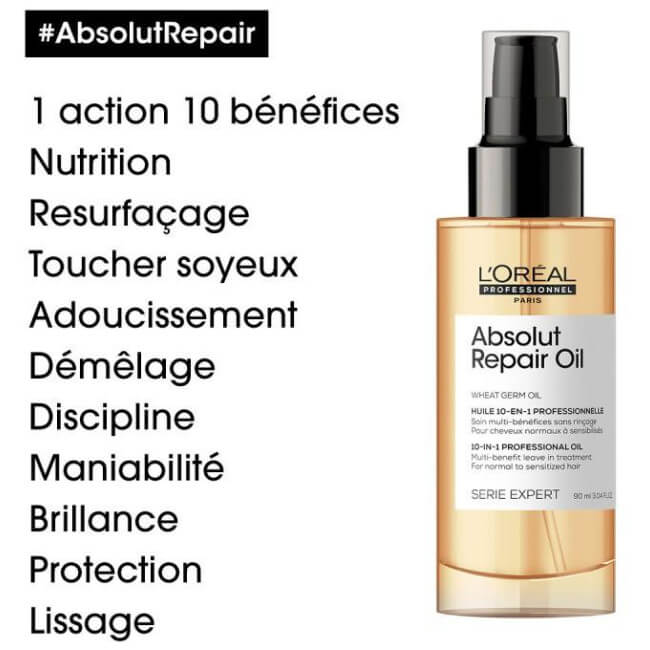 Huile 10-en-1 Absolut Repair L'Oréal Professionnel 90ML 