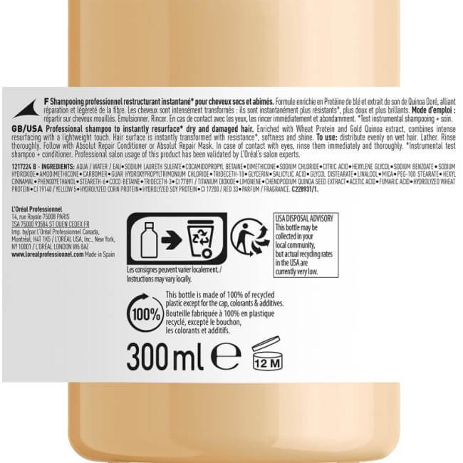 Shampooing Absolut Repair L'Oréal Professionnel 300ML