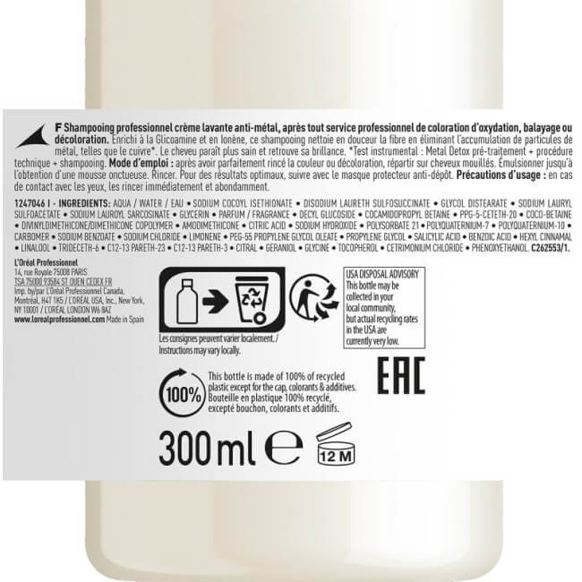 Shampoo Metal Detox L'Oréal Professionnel 300ML